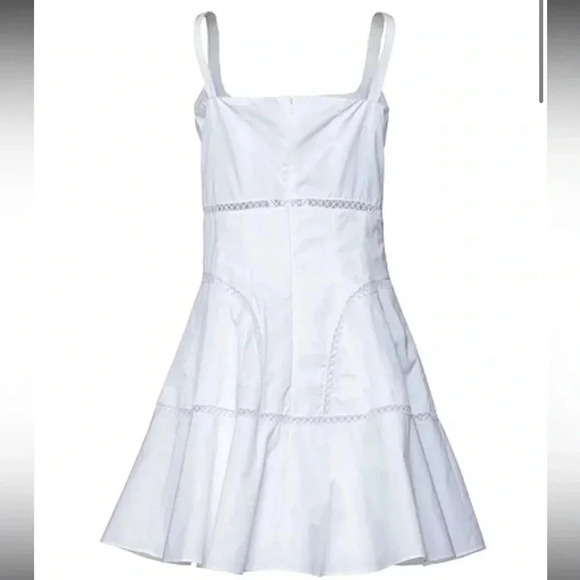 NWT Giovanni Bedin White Godet Flared Dress Cotton MINI DRESS White SIZE 38 US 2 - Picture 2 of 14